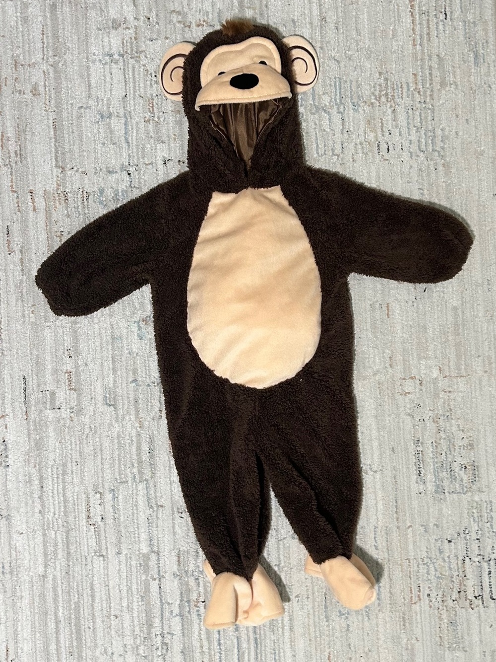 Plush Monkey Kids One-Piece Romper - Brown/Cream